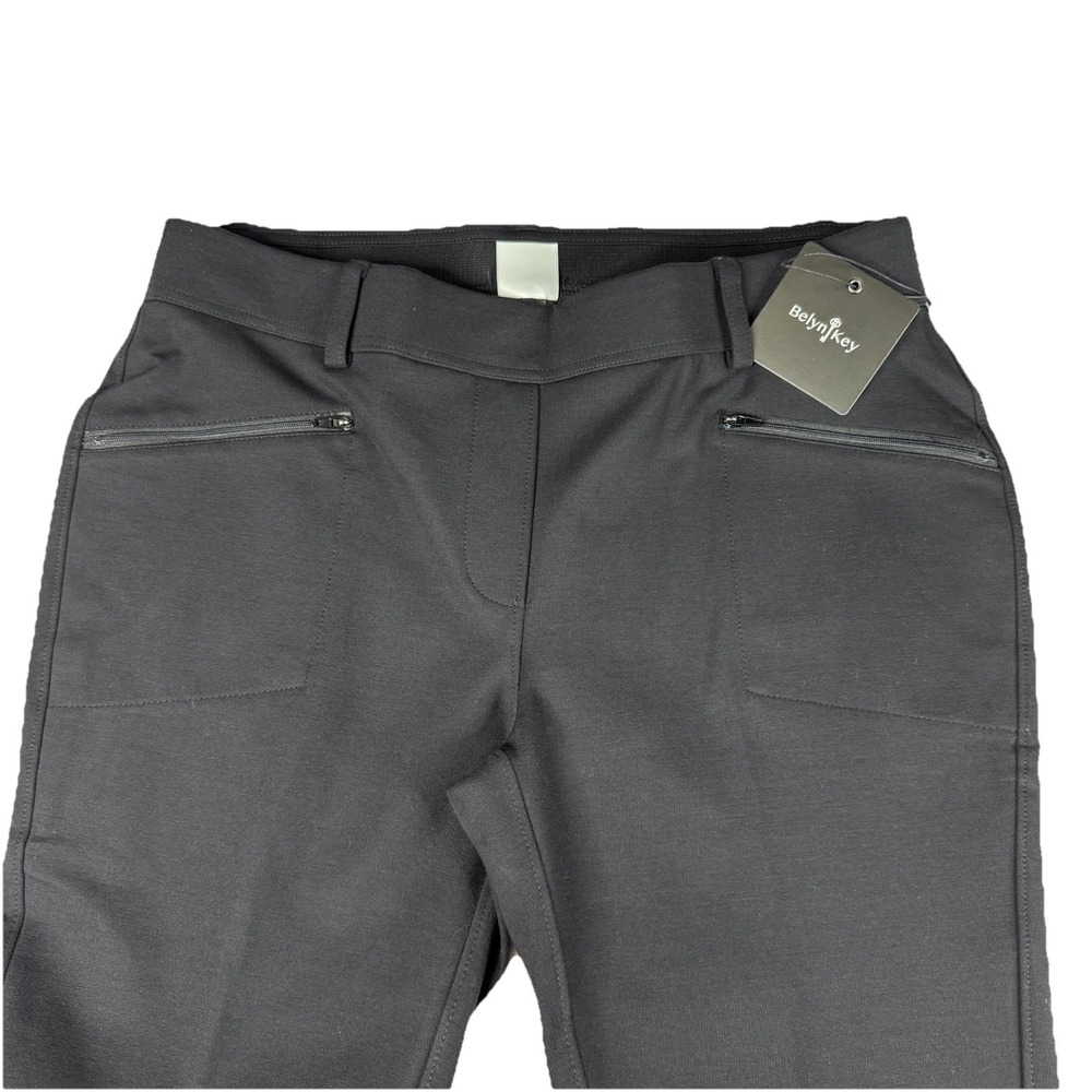 Belyn Key Golf Commuter Crop Pants Women's Sz XL Slim Fit Black Onyx Mid Rise - Picture 3 of 12